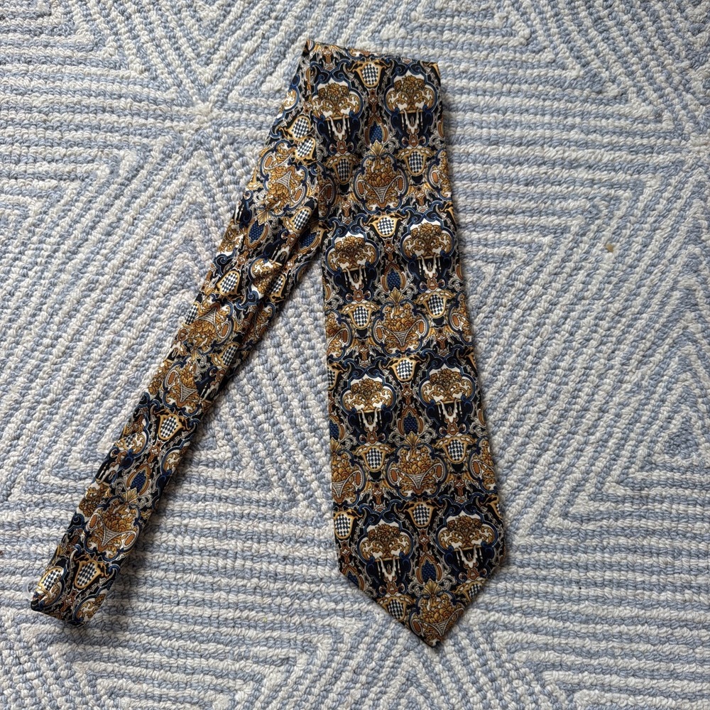 Metropolitan Museum of Art Silk Necktie - Blue/Gold/White - Baroque